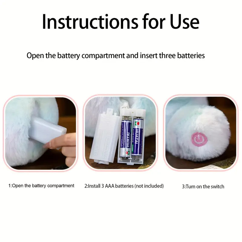 [Glow Bunny] Soft Glow in the Dark Bunny Plush Toy | Polyester, 13.8"