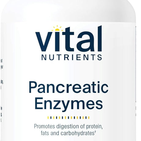 Vital Nutrients Pancreatic Enzymes 1000mg (Full Strength) | Pancreatin Digestion Supplement with Protease, Amylase & Lipase | Digestive Enzymes | Gluten, Dairy, and Soy Free | 90 Capsules