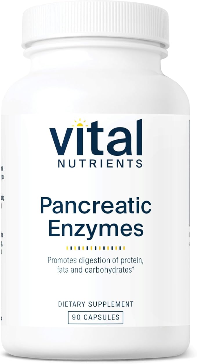 Vital Nutrients Pancreatic Enzymes 1000mg (Full Strength) | Pancreatin Digestion Supplement with Protease, Amylase & Lipase | Digestive Enzymes | Gluten, Dairy, and Soy Free | 90 Capsules