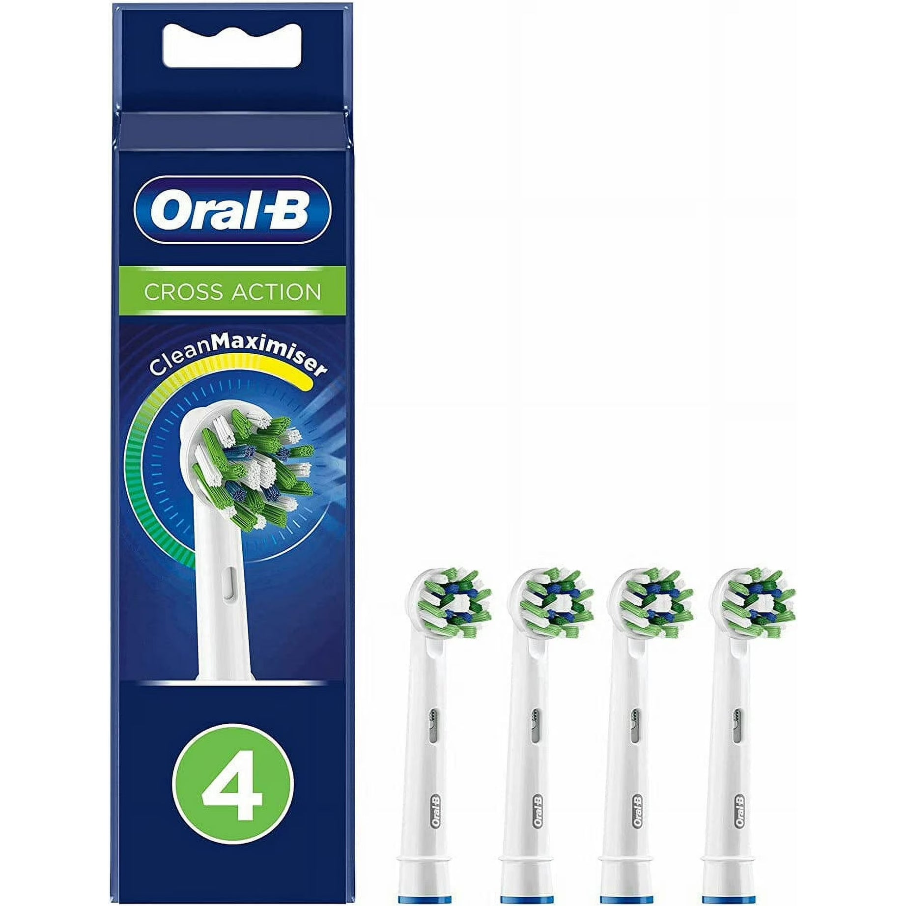 Oral-B Cross Action Electric Toothbrush Replacement Brush Heads Refill with Clean Maximiser Technology 4Count