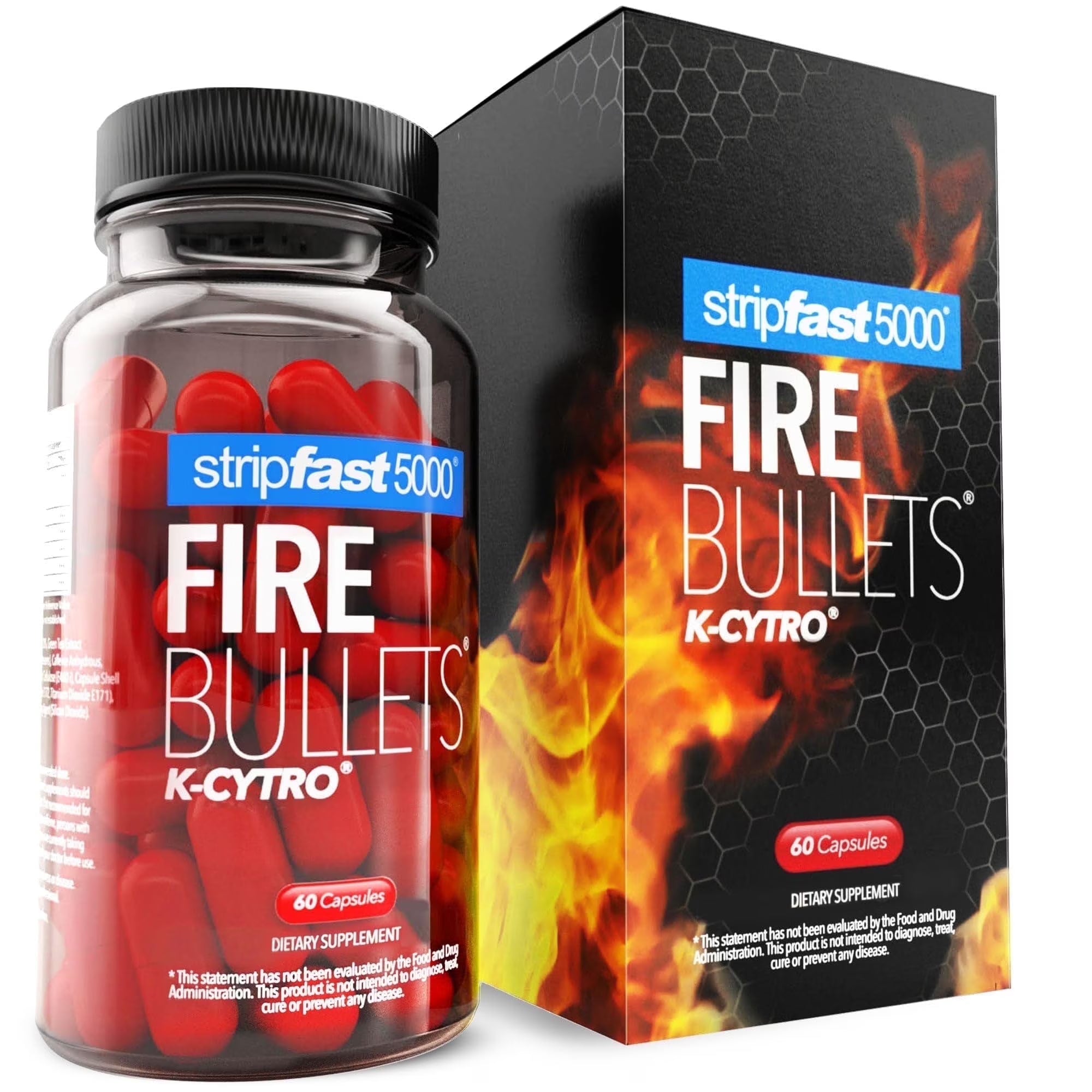 Stripfast5000 Fire Bullets with K-CYTRO Fat Burner & Weight Loss Pills for Women and Men