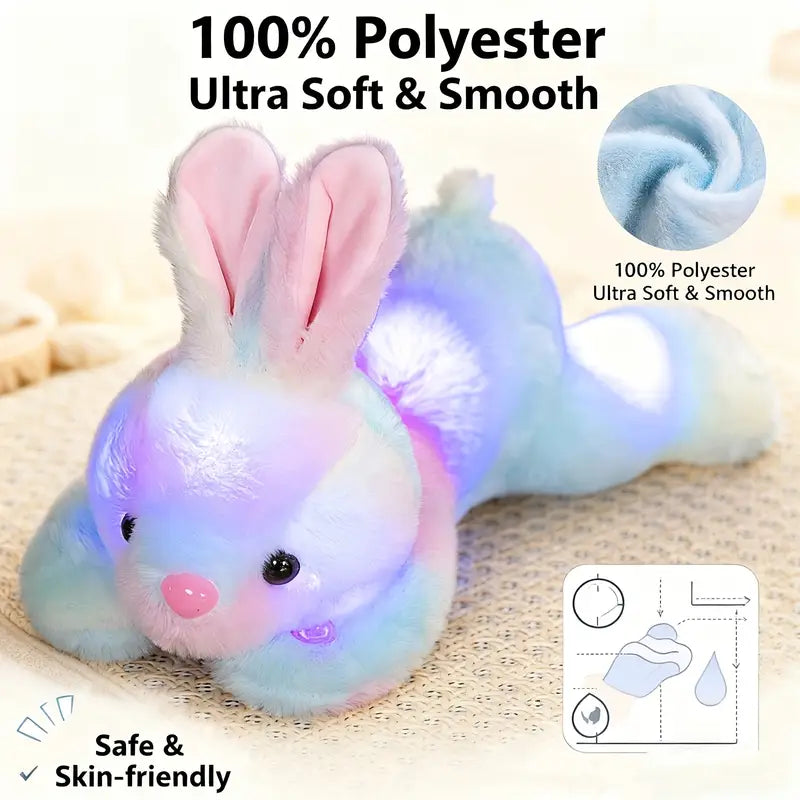 [Glow Bunny] Soft Glow in the Dark Bunny Plush Toy | Polyester, 13.8"
