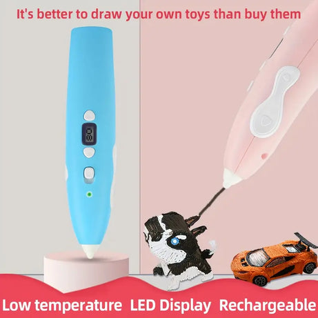 Low-Temperature 3D Drawing Pen with Smart Tip & Charging