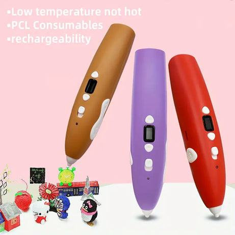 Low-Temperature 3D Drawing Pen with Smart Tip & Charging