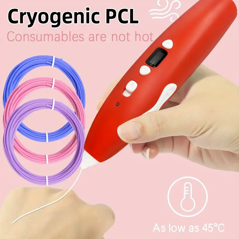 Low-Temperature 3D Drawing Pen with Smart Tip & Charging